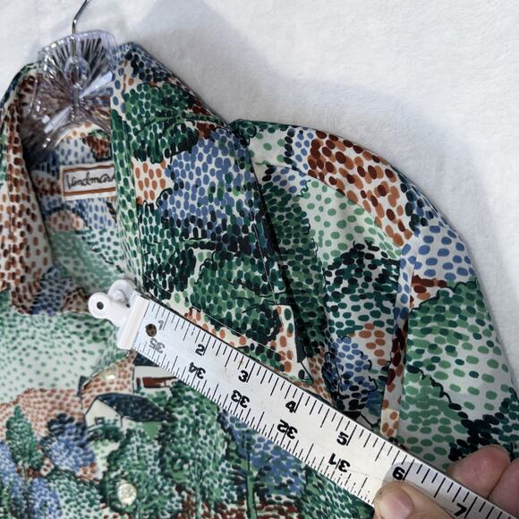 Vintage Landmark Long Sleeve Shirt Disco 70’s Large Polyester Nature Scene M 15 - Picture 6 of 11